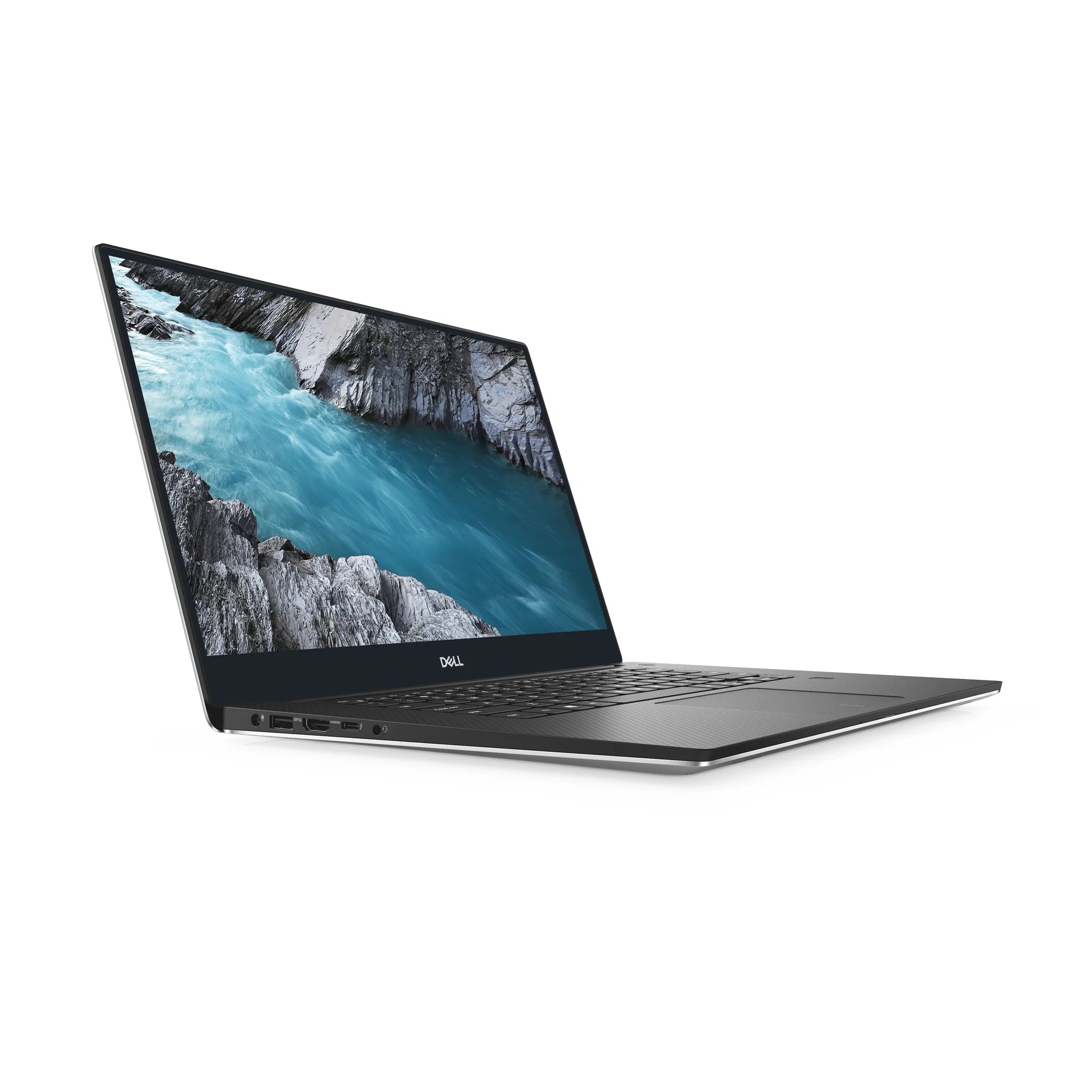 Dell XPS 7590 laptop — side view