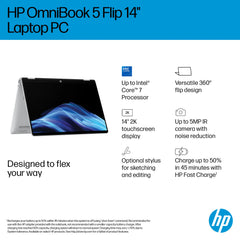 Hp OmniBook 5 Flip 14-fp0007na laptop — keyboard and trackpad