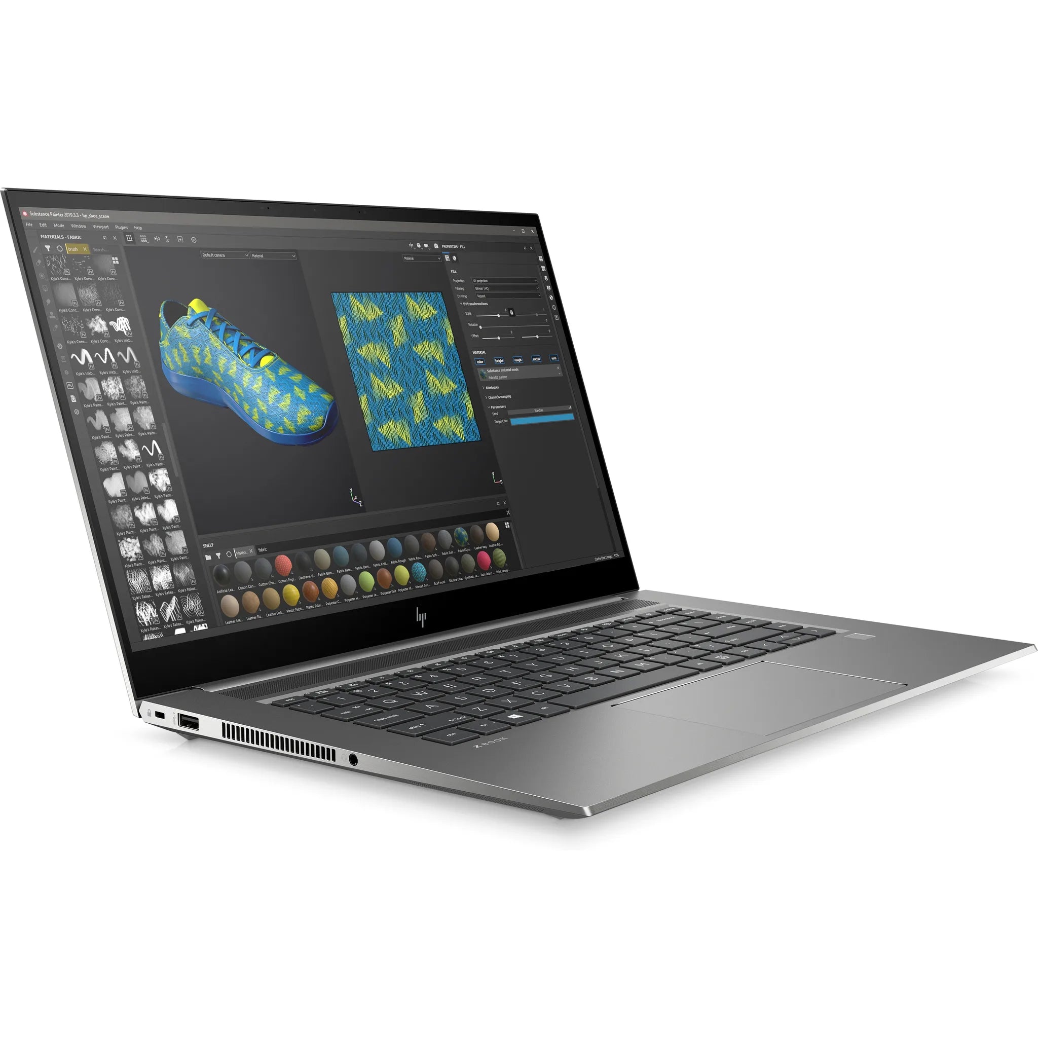 Hp ZBook Studio G7 laptop — side view