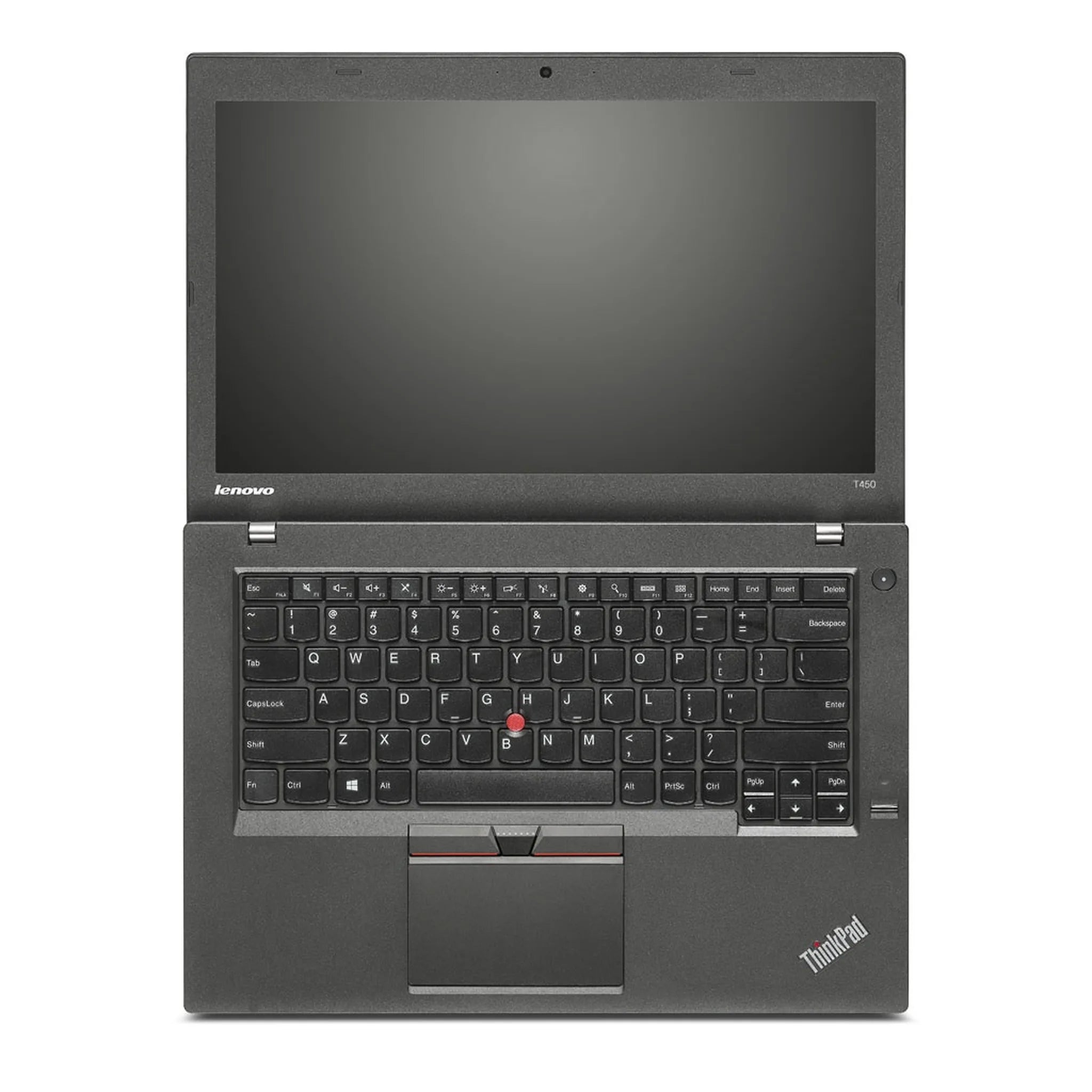 Lenovo T450 laptop — open lid view