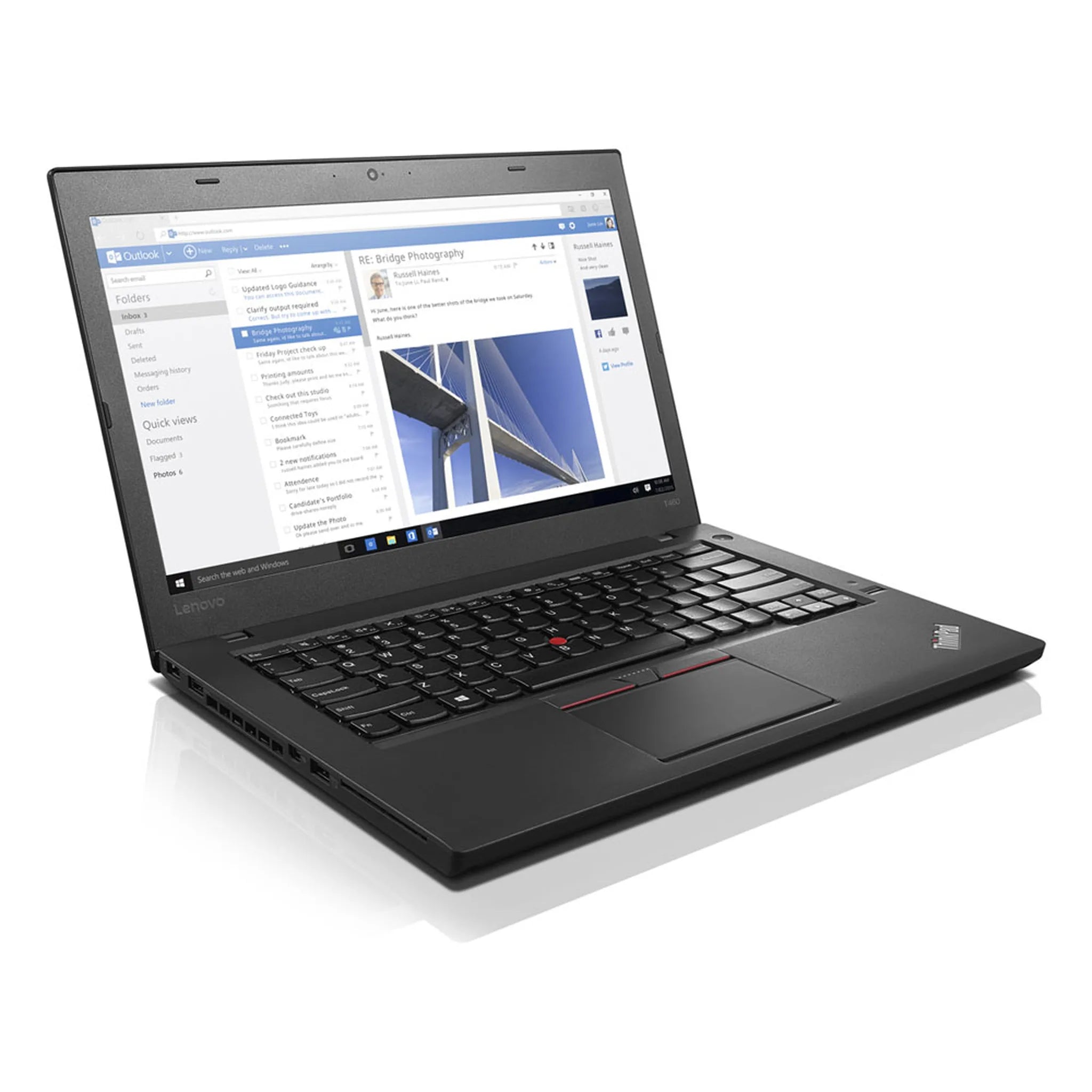 Lenovo T460 laptop — keyboard and trackpad